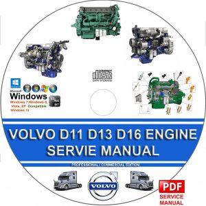 VOLVO TRUCK D11 D13 D16 ENGINE SERVICE REPAIR MANUAL + OPERATORS MAINTENANCE MANUAL ON CD